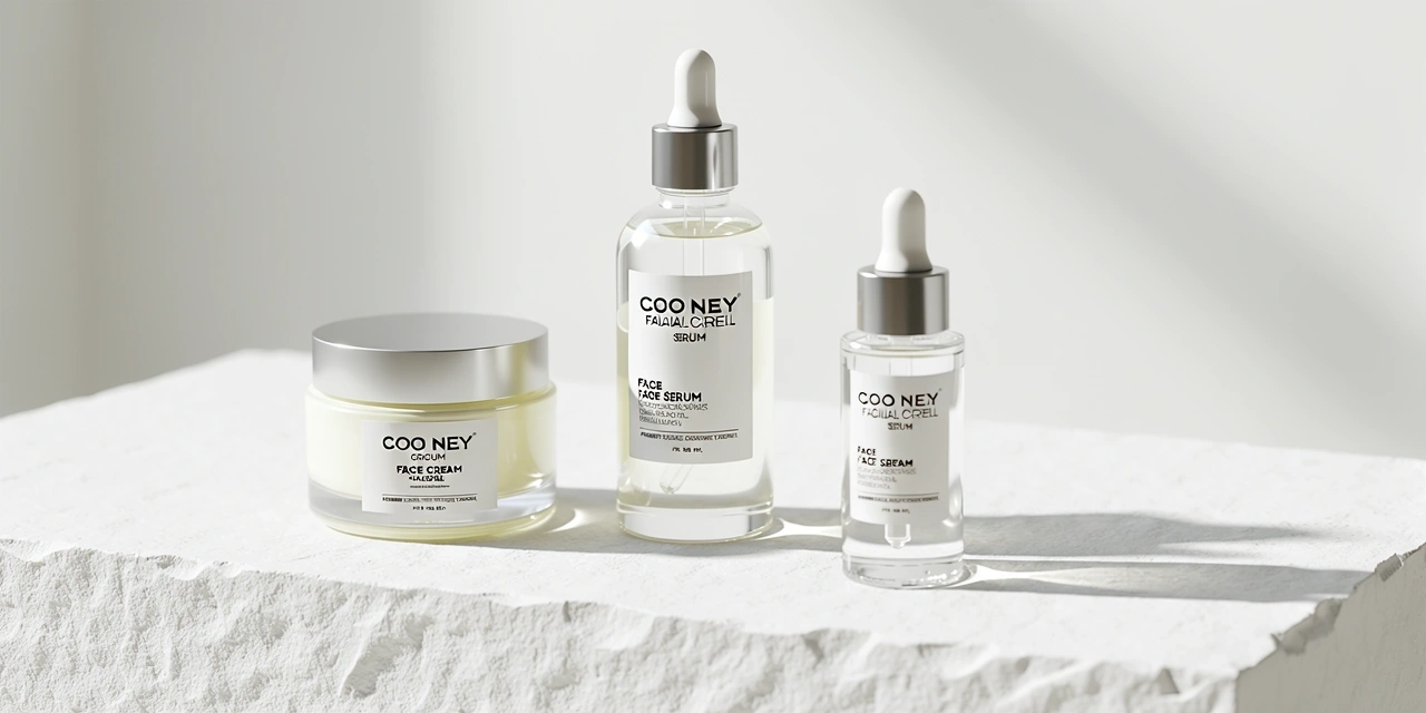 Luxury skin care bottles on a clean surface